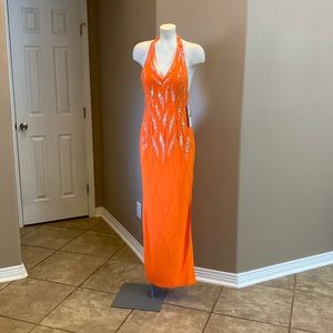 Orange beaded dress